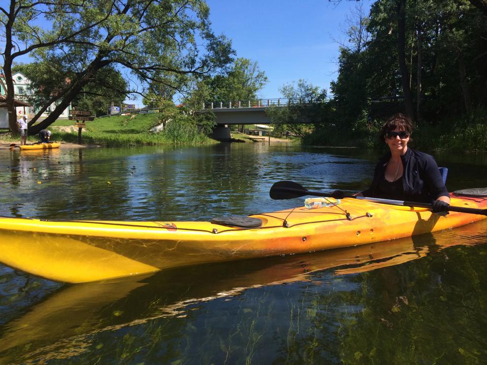 Michelle enjoying herself canoeing