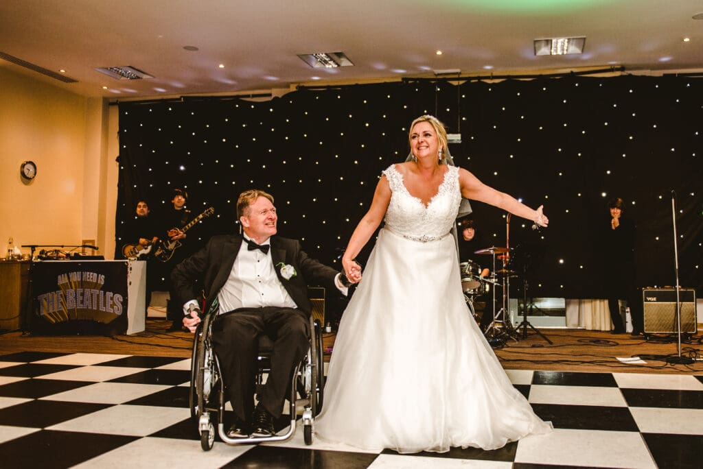 David and Nicky - one of our family volunteers- at their wedding