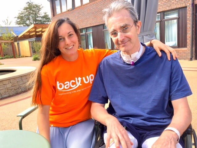 Our Back Up champion Emma sat with her father while he was in recovery