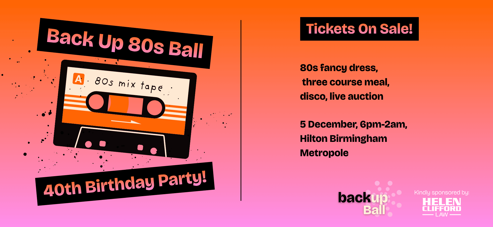 The Back Up Ball is back, bigger than ever! Tickets are selling fast. Get yours today.