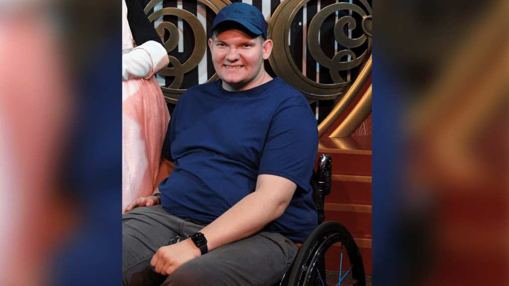 Joe, a wheelchair user who we supported with our ?Back To Work Careers Fair