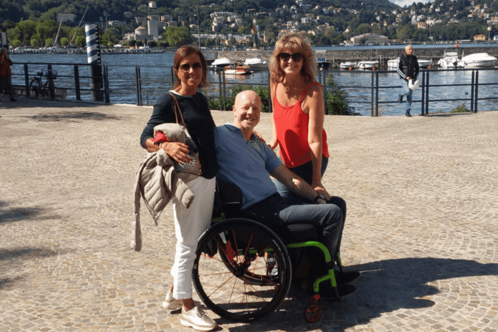 Sue and John on holiday after spinal cord injury