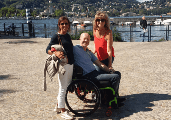 Sue and John on holiday after spinal cord injury