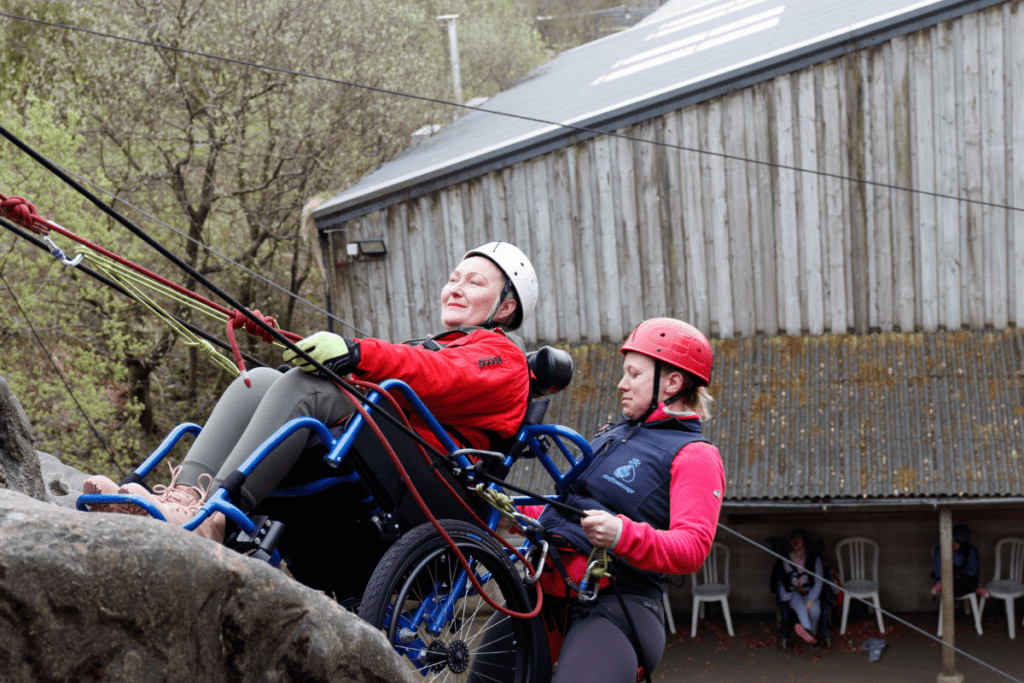 A participant abseiling on one of our Back Up courses