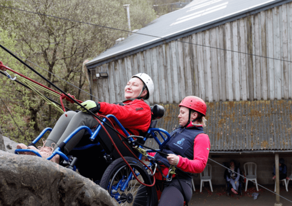 A participant abseiling on one of our Back Up courses