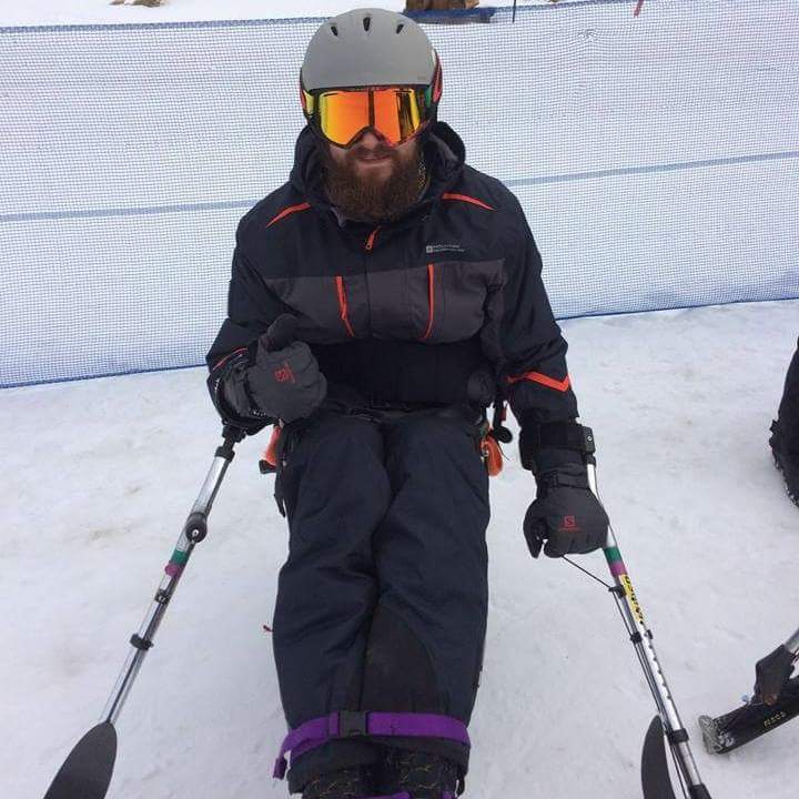 Rich participating on one of Back Up's ski courses