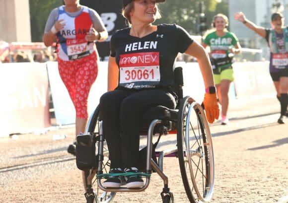 a wheelchair user taking part in the London Marathon