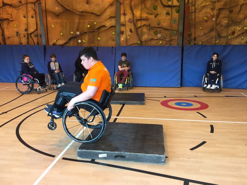 Tom leading a wheelchair skills session