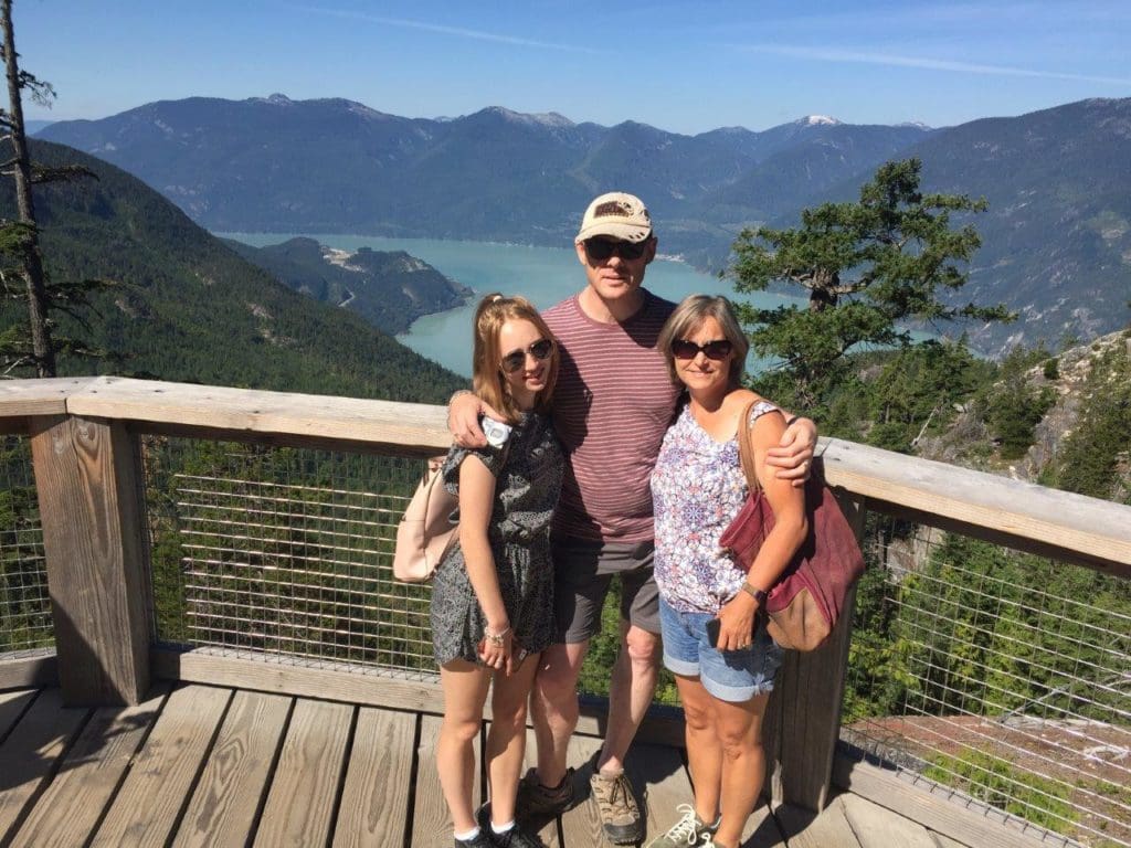 Neil with his wife and youngest daughter while on holiday in Canada