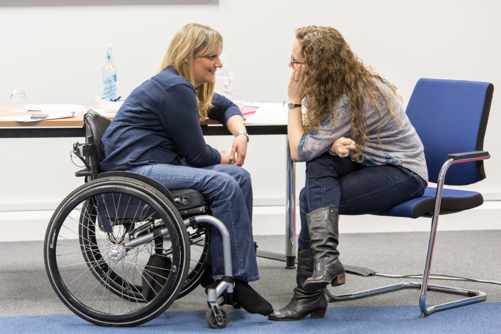 Two mentors having a discussion