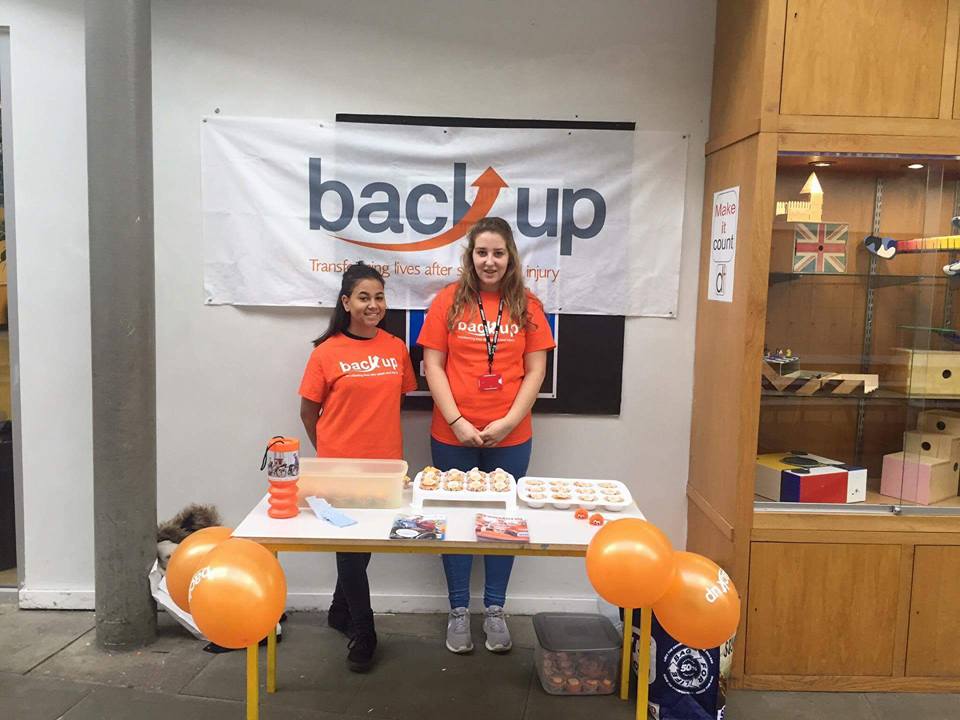 Katie and a friend hold a Bake sale for Back Up