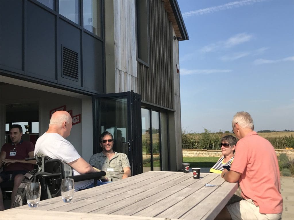 Three of our volunteers enjoying the sunshine 