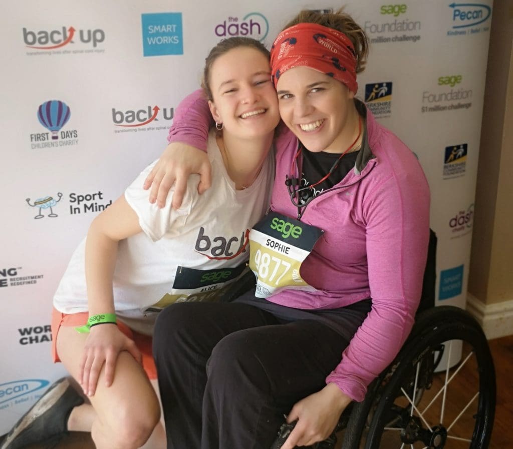 Alice and Sophie together before the Reading half marathon
