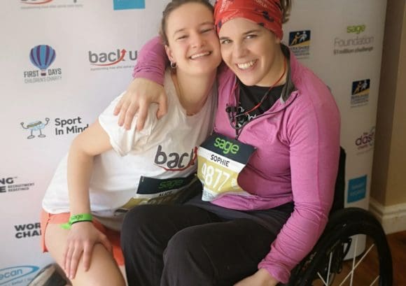 Alice and Sophie together before the Reading half marathon