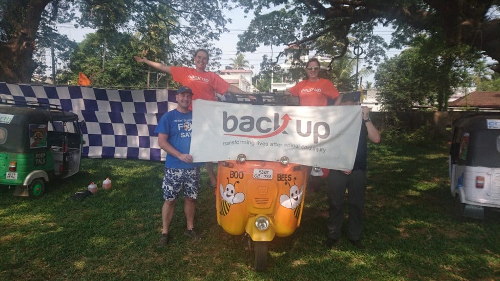 two of our fundraisers taking on a DIY challenge for Back Up