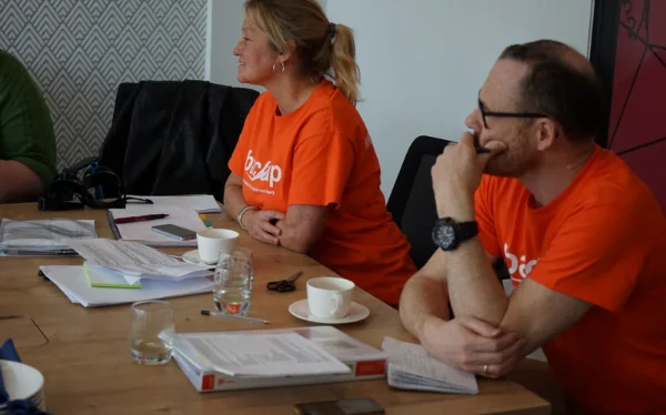 Our group leaders in the meeting room, leading the last day of discussions on our Next Steps course