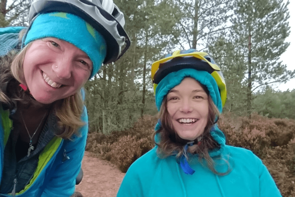 Laura, a young volunteer, posing for a selfie during a hand cycling trip