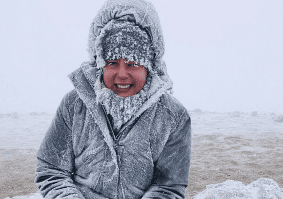 Sophie while climbing Kilimanjaro with a spinal cord injury