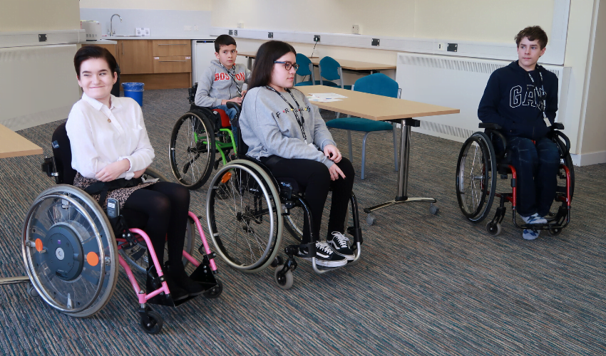 Daisy, a young person with an incomplete spinal cord injury, taking part in our Youth Advisory Group