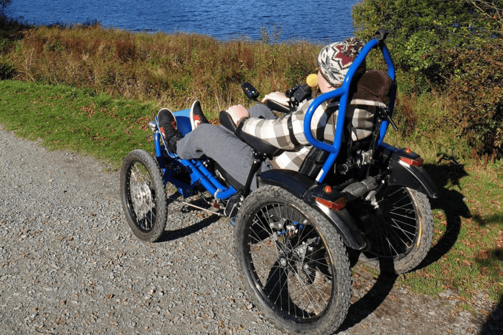 Will, one of our power chair skill trainers enjoying the great outdoors