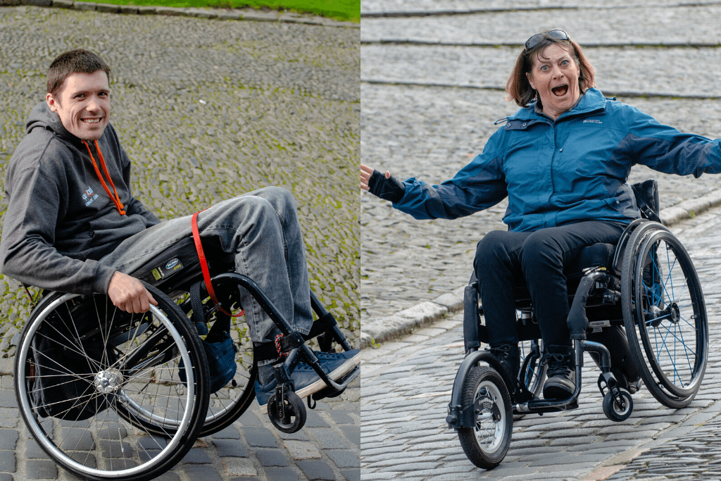 Richard and Julie - two of our fantastic wheelchair skills trainers on our Edinburgh City Skills course