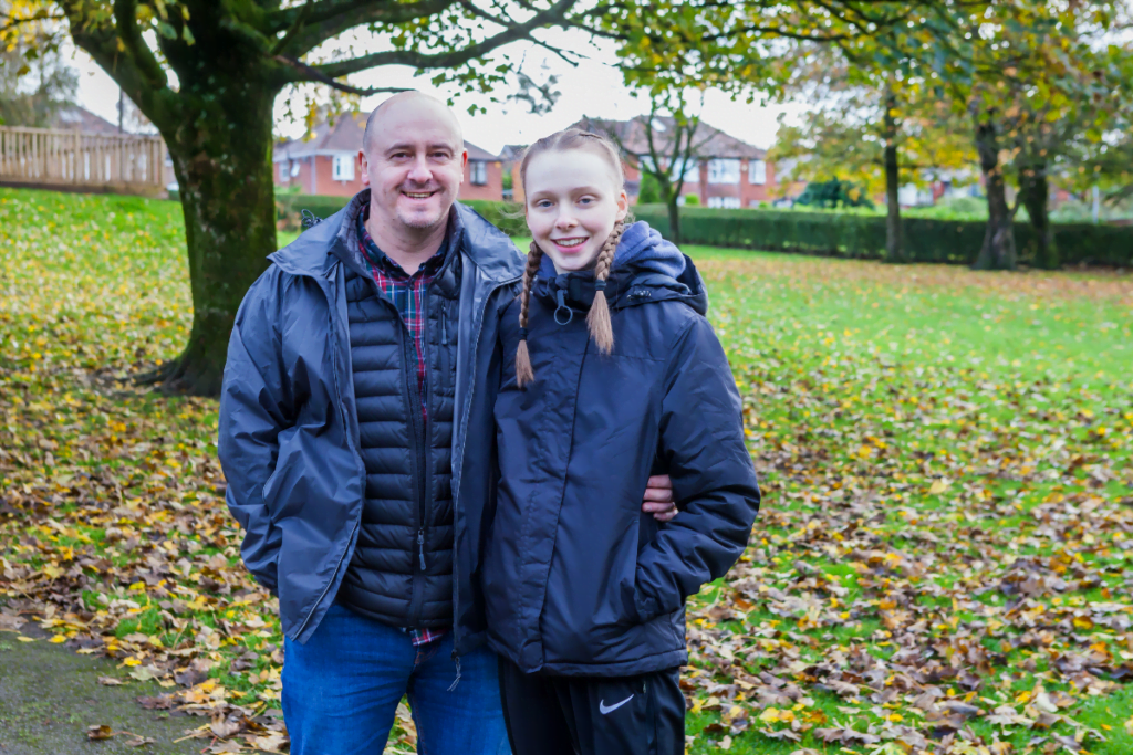 For our 2020 impact report we spoke to Hannah, a young person with a spinal cord injury who we supported standing by her father