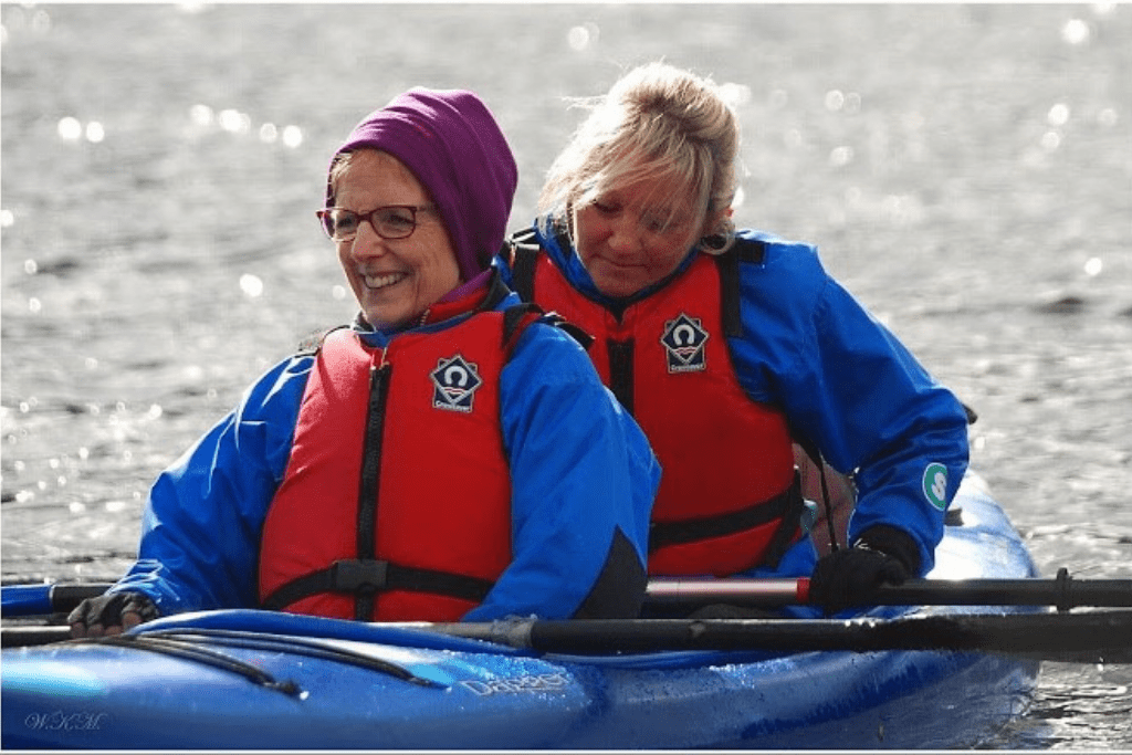 Sue, enjoying some canoeing on our multi activity course