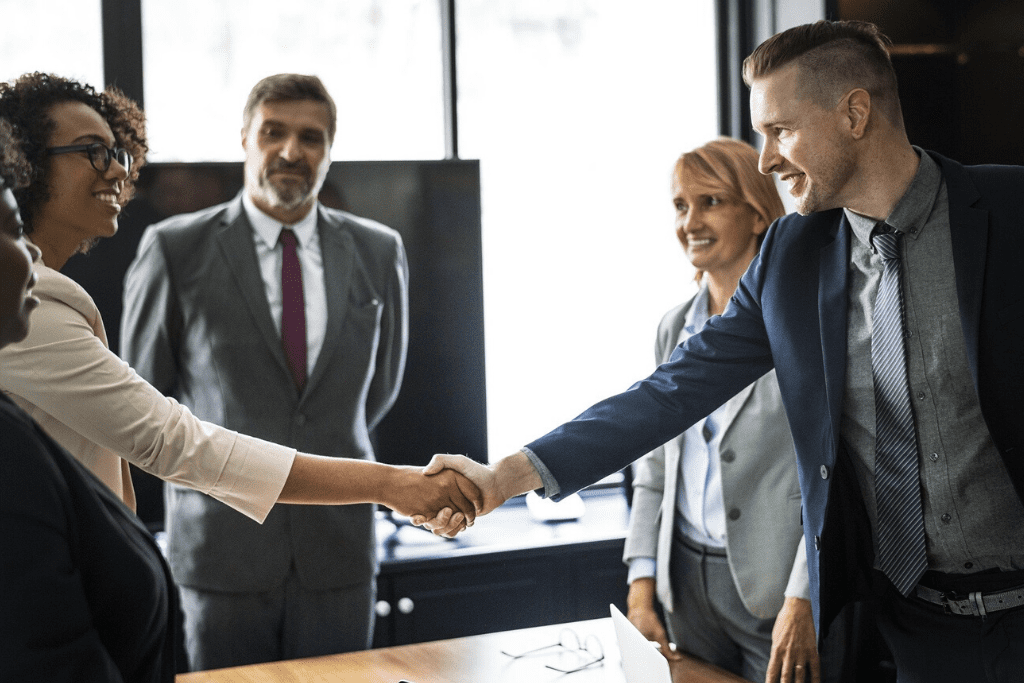 Two people shaking hands