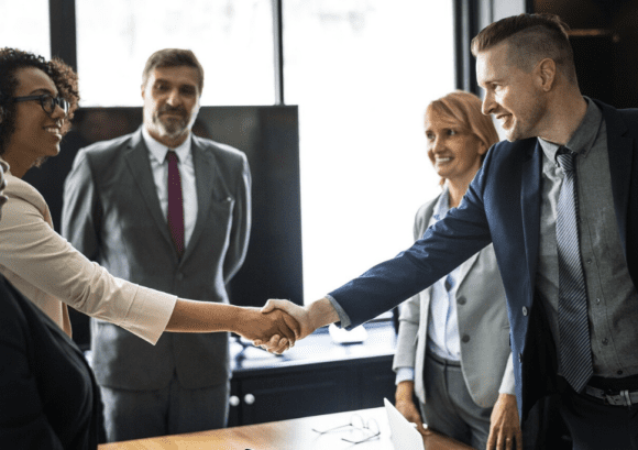 Two people shaking hands