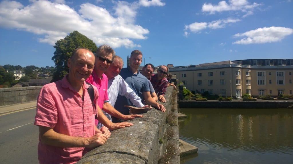 Mark (first on the left) with some of his friends