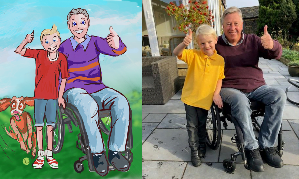 an illustration of Brian and his grandson in the grandad wheels books