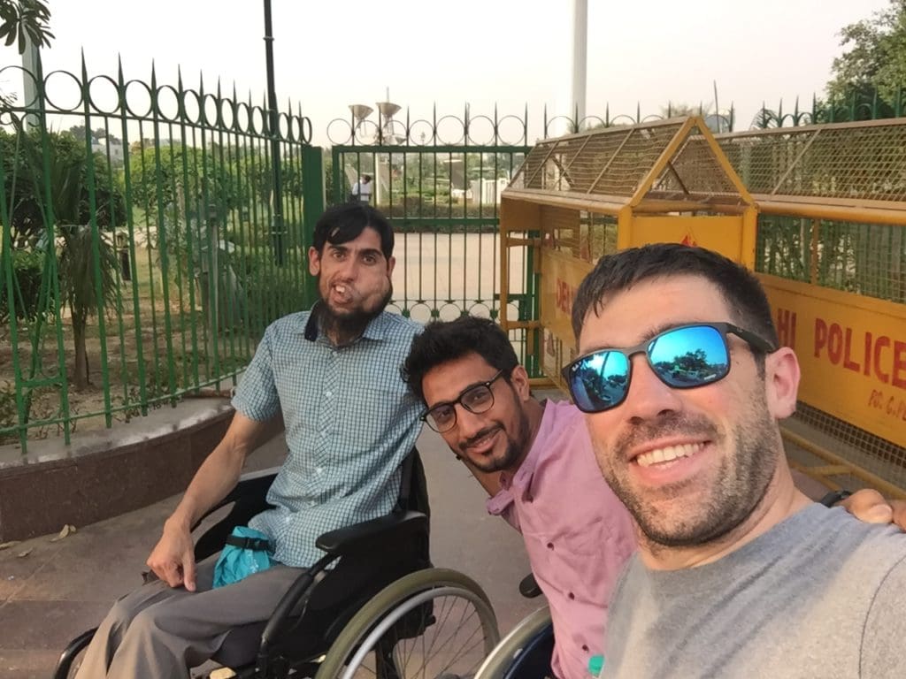 Ollie with two participants during the training in Delhi