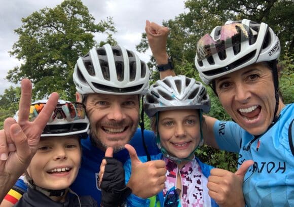 Michelle and her family, after taking on their family fundraisingchallenge