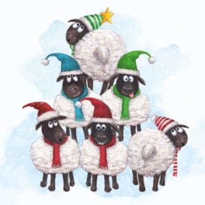 Sheep Pyramid Christmas cards