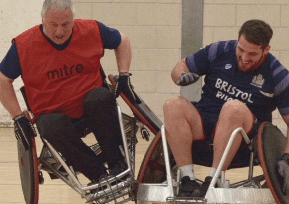 Steve playing wheelchair rugby. Reado n to discover how he adapted to ageing after spinal cord injury.